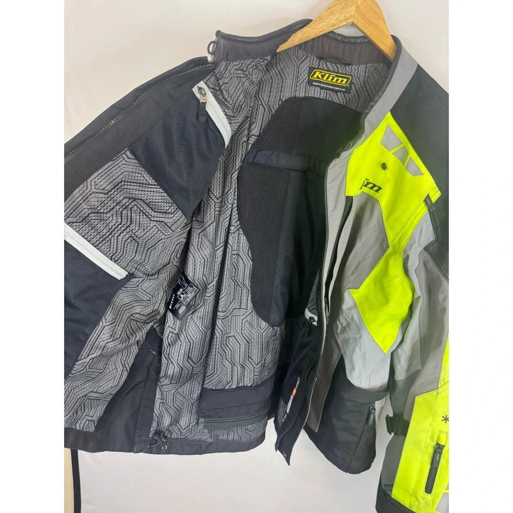 Klim Latitude Gore-Tex Motorcycle Jacket Hi-Vis Gray Neon Yellow 2XL 5146-003